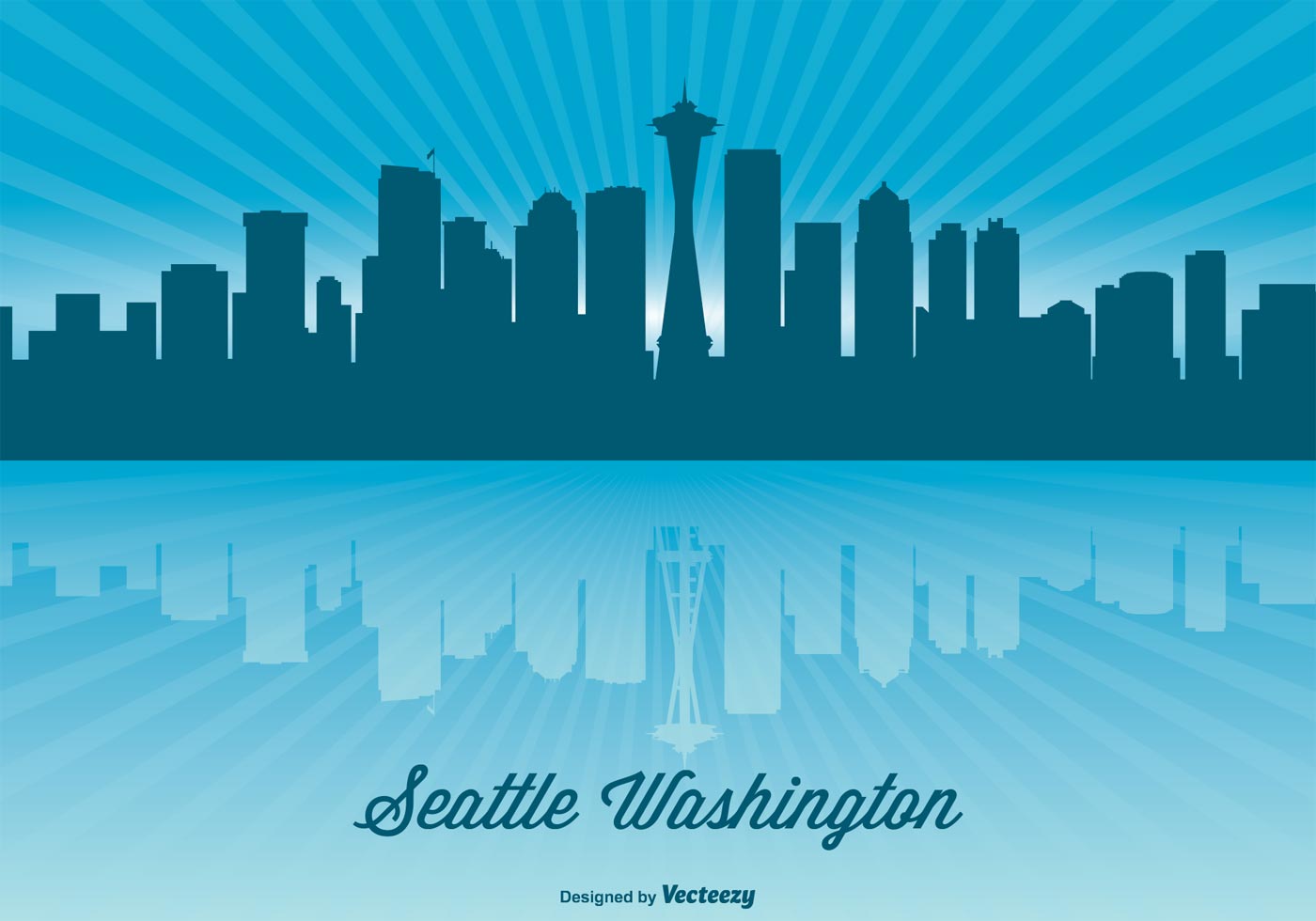 1400x980 Seattle Skyline Free Vector Art