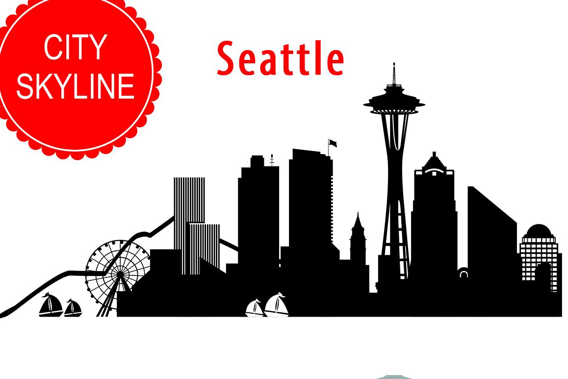 1158x772 Seattle Vector, Washington Skyline Usa City, Svg, Jpg, Png, Dwg