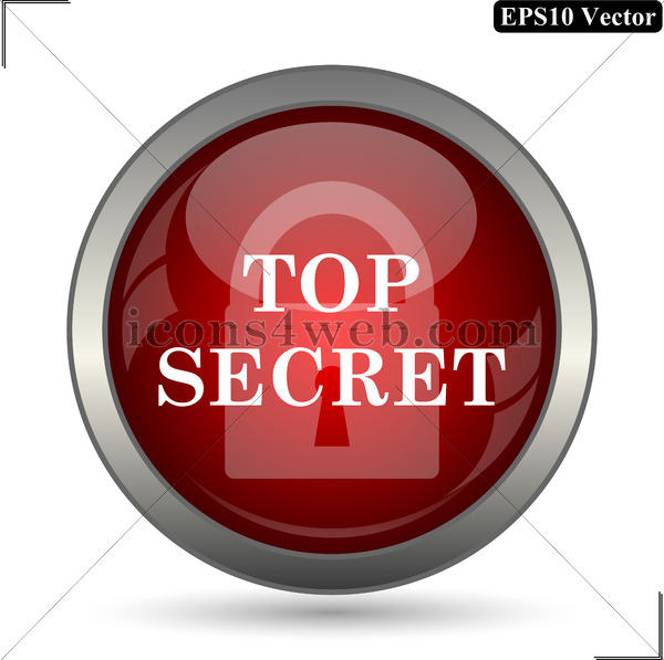 600x597 Top Secret Vector Icon. Top Secret Vector Button. Eps10