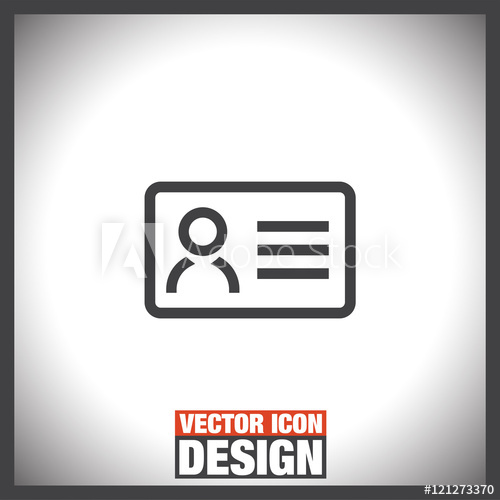 500x500 Id Card Sign Vector Icon. Security Badge Sign Vector Icon