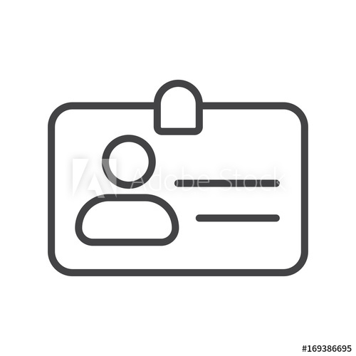 500x500 Id Card Vector Icon. Security Badge Sign