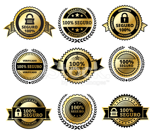 498x440 Security Badges In Spanish Stock Vector