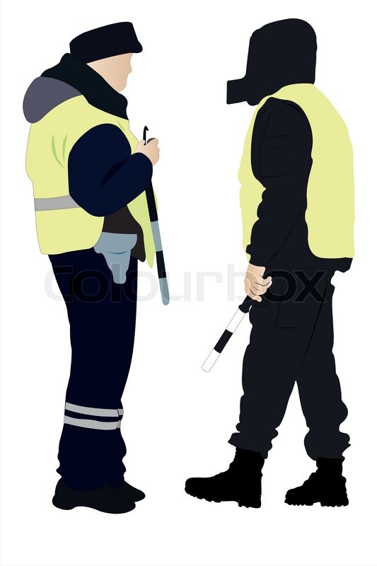 533x800 Vector Illustration Of Policeman And Security Officer Stock