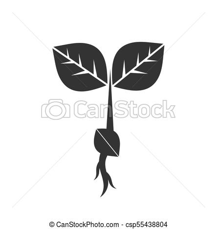 444x470 Little Plant Seedling Icon. Vector Illustration.