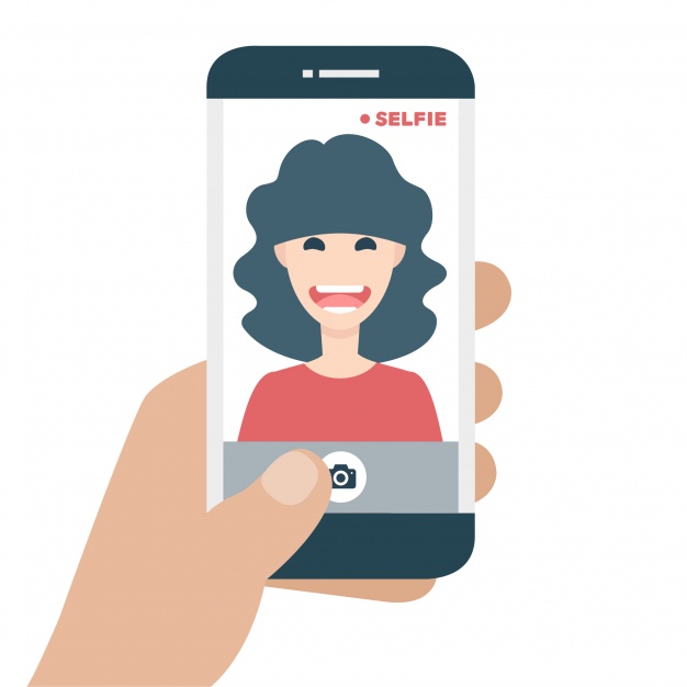626x626 Mobile Phone Takin A Selfie Vector Free Download