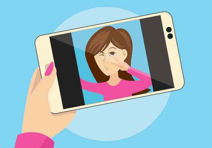 700x490 Selfie Vector Illustration