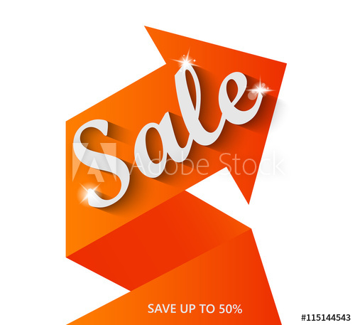 500x457 Sale Arrow Banner. Sale Background. Sale Tag. Sell Vector. Sale
