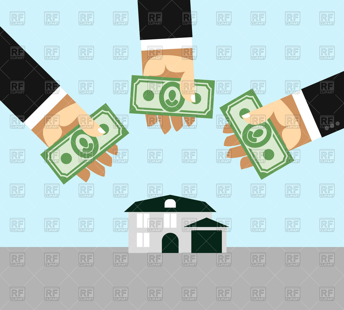 1200x1080 Arms And Money. Selling Home. Vector Image Vector Artwork Of