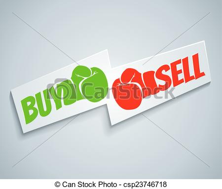 450x383 Buy And Sell. Illustration Of A Two Gloves Buy And Sell.