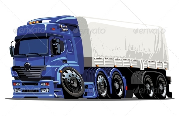 590x382 Vector Cartoon Semi Truck By Mechanik Graphicriver