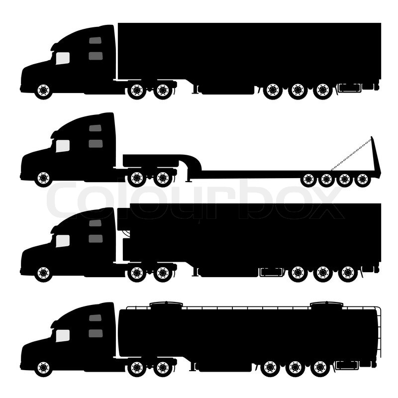 800x800 Vector Set Of Silhouettes The Cargo Trucks. Stock Vector Colourbox