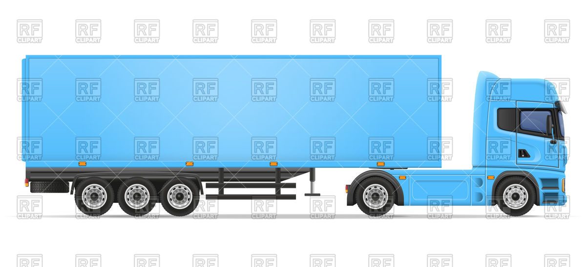 1200x546 Truck Semi Trailer Side View Vector Image Vector Artwork Of