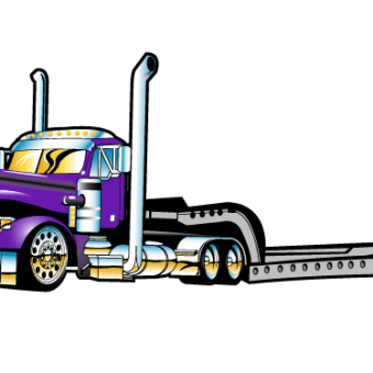 340x340 Flatbed Semi Truck Vector Free 123freevectors