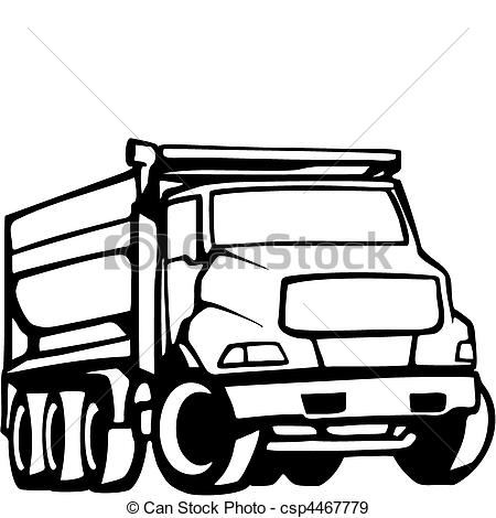 450x470 Semi Truck Vector Clipart