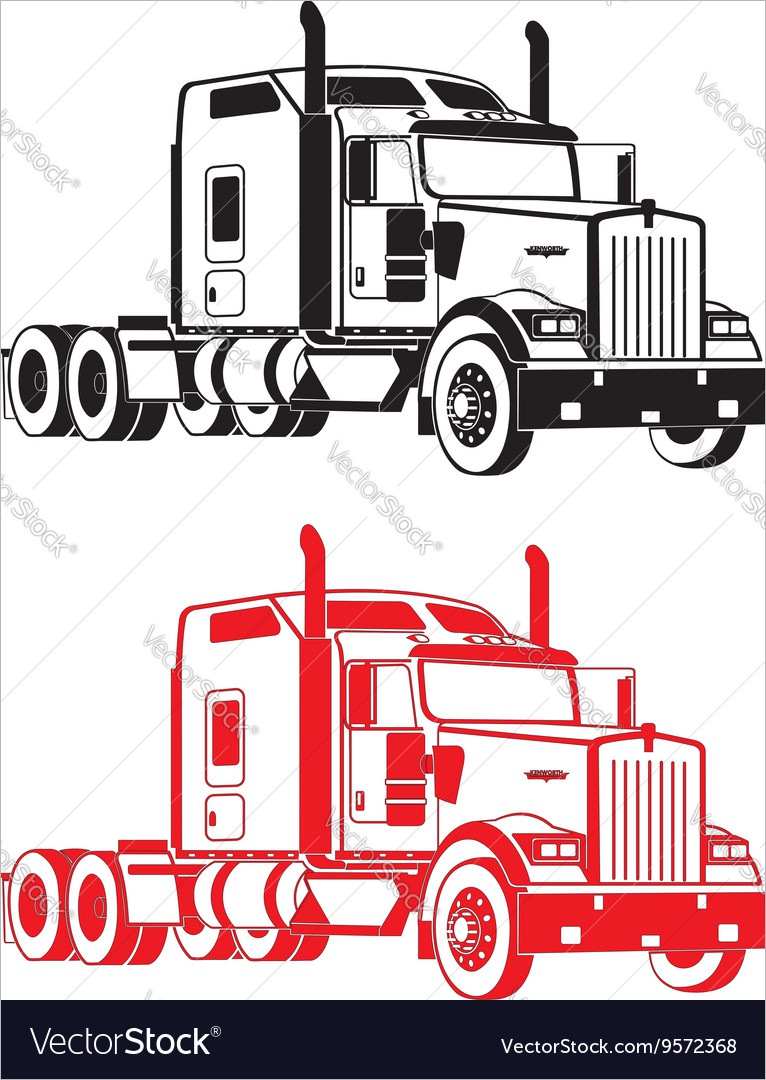 766x1080 Luxury Semi Truck Vector