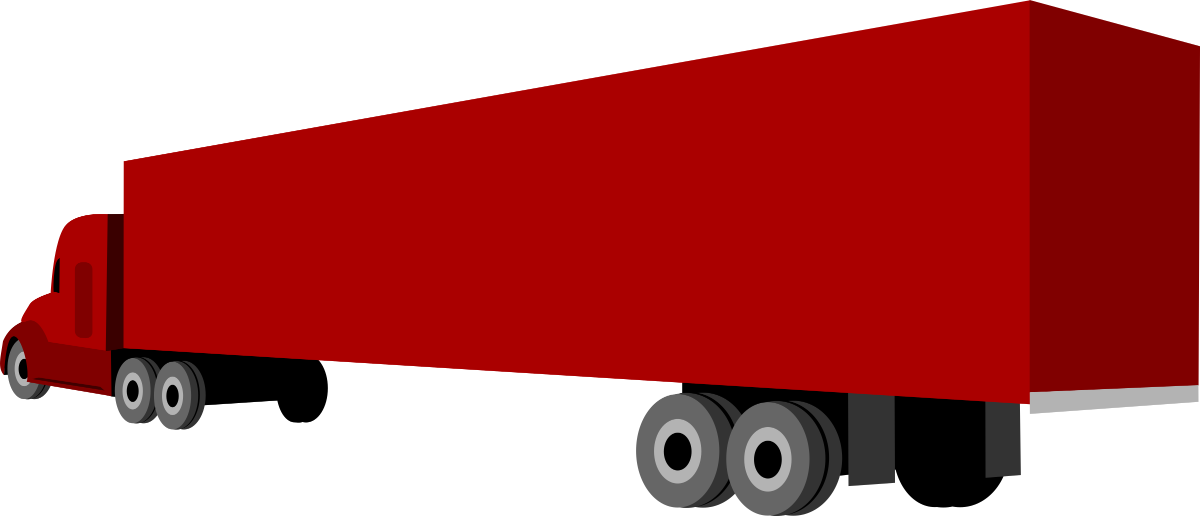2400x1033 Semi Truck Back View Vector Png Clipart
