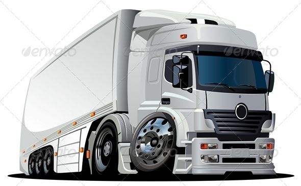 590x365 Vector Cartoon Cargo Semi Truck