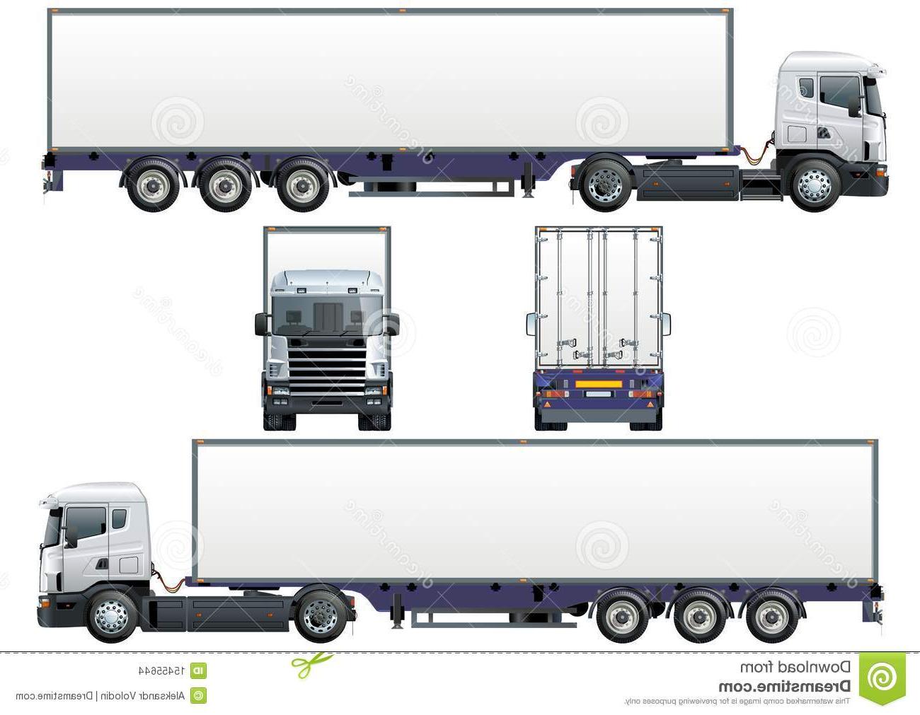 1300x1011 Best Free Vector Cargo Semi Truck Image
