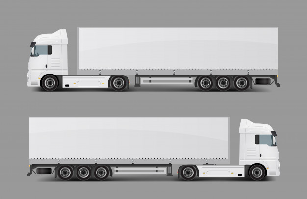 626x406 Cargo Semi Truck With Trailer Realistic Vector Vector Free Download