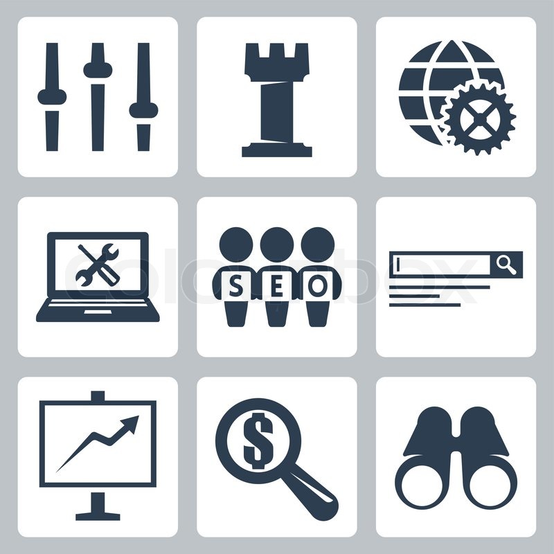 800x800 Vector Isolated Seo Icons Set