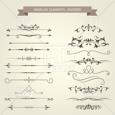 400x400 Set Of Vintage Book Vignettes, Dividers And Separators Vector