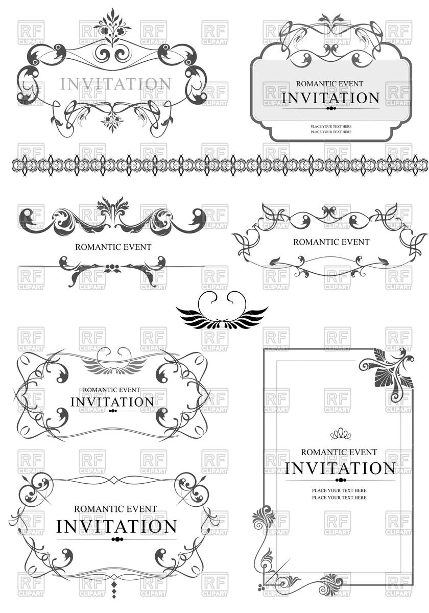 840x1200 Decorative Frames, Vignettes And Dividers Vector Image Vector