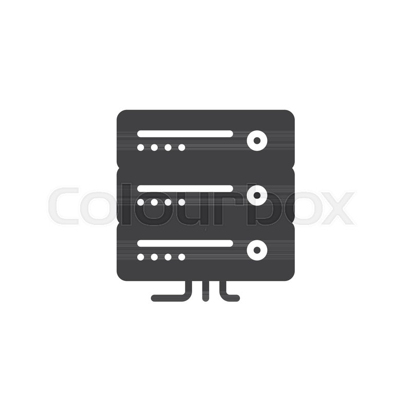 800x800 Computer Server Icon Vector, Filled Flat Sign, Solid Pictogram