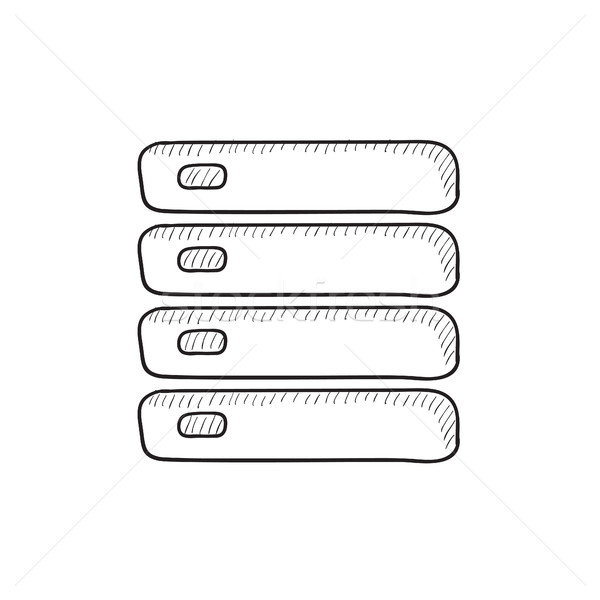 600x600 Computer Server Sketch Icon. Vector Illustration Andrei Krauchuk