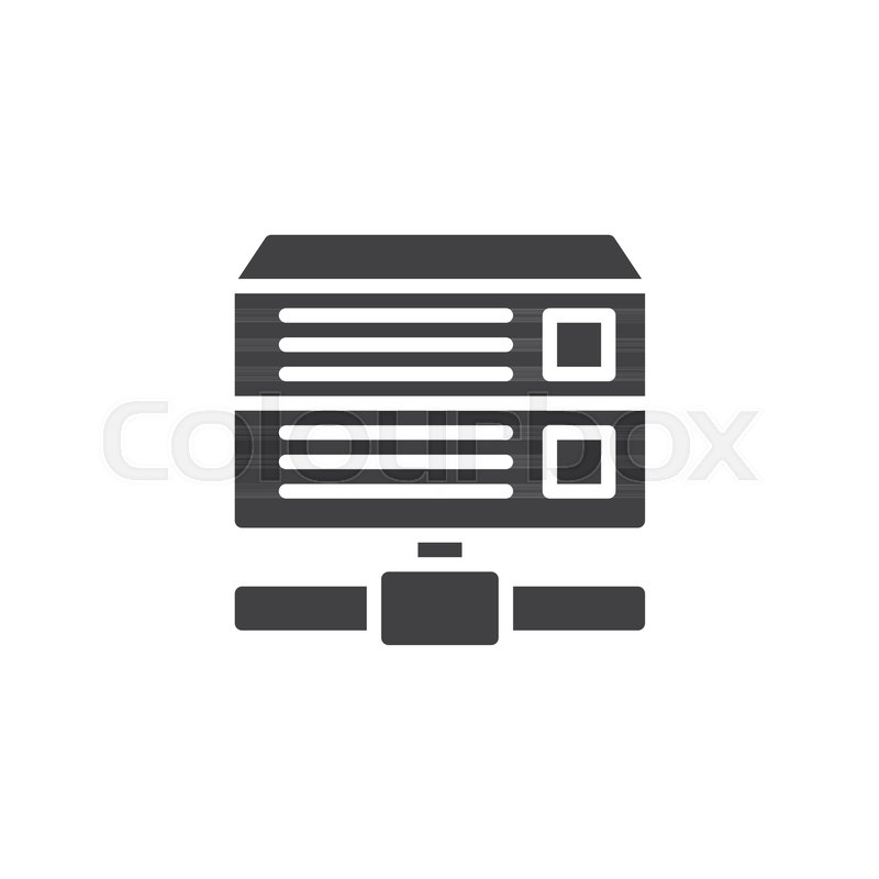 800x800 Database Server Icon Vector, Filled Flat Sign, Solid Pictogram