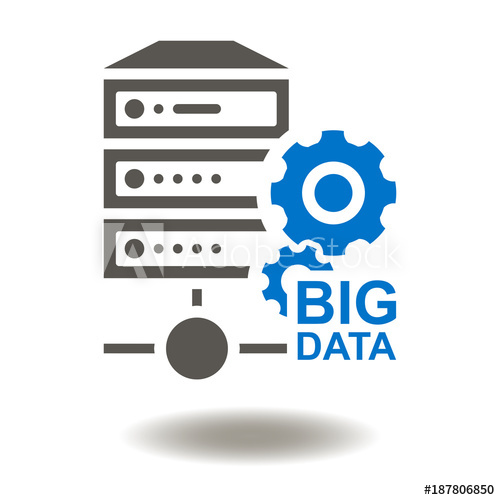 500x500 Big Data Server Icon Vector. Database Center Illustration. Shared