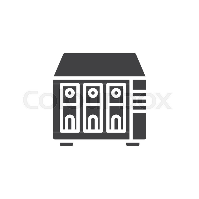 800x800 Nas Server Icon Vector, Filled Flat Sign, Solid Pictogram Isolated