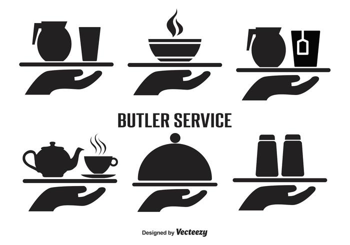700x490 Butler Service Vector Icon Set