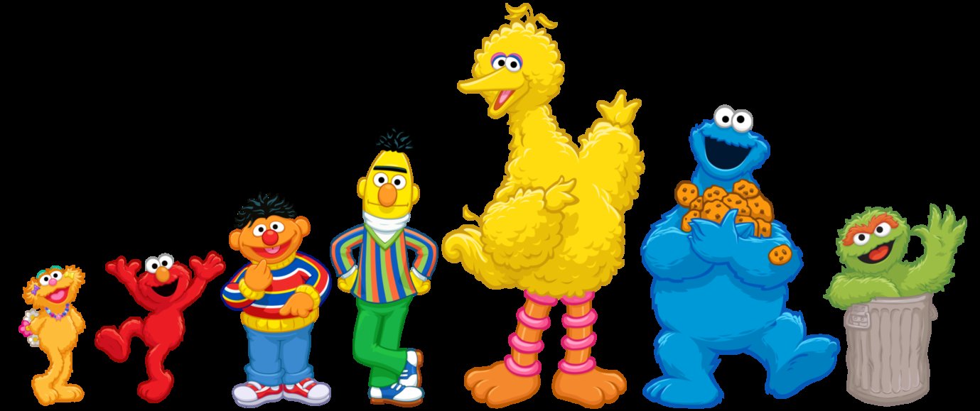 1379x579 Sesame Street Vector Characters By Jonigodoy