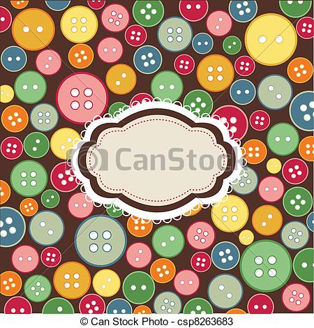 450x470 Vintage Frame, Sewing Buttons Background.