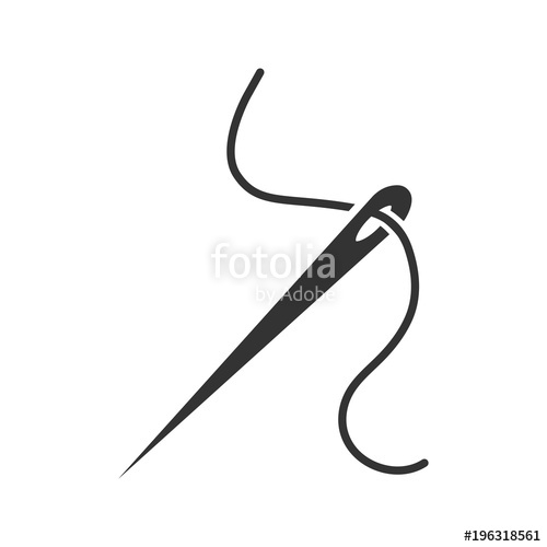 500x500 Sewing Needle With Thread Glyph Icon Stock Image And Royalty Free