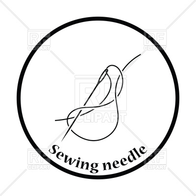 400x400 Thin Circle Design Of Sewing Needle Icon Vector Image Vector