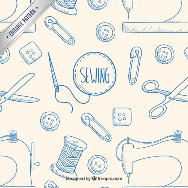 626x626 Hand Drawn Sewing Pattern Vector Free Download