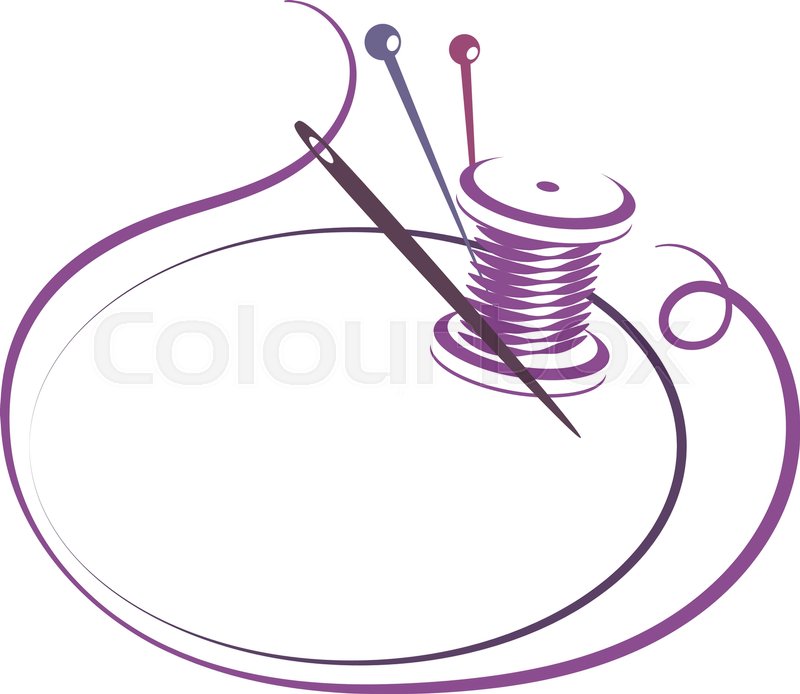 800x694 Thread And Needle Silhouette For Sewing Vector Stock Vector