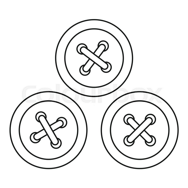 800x800 Buttons For Sewing Icon. Outline Illustration Of Buttons For