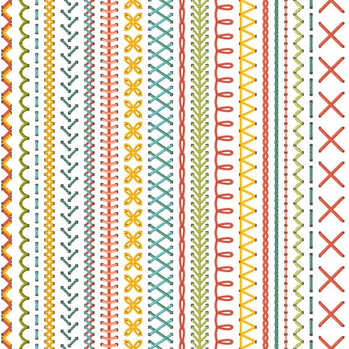 500x500 Sewing Colored Border Seamless Vector 02 Free Download