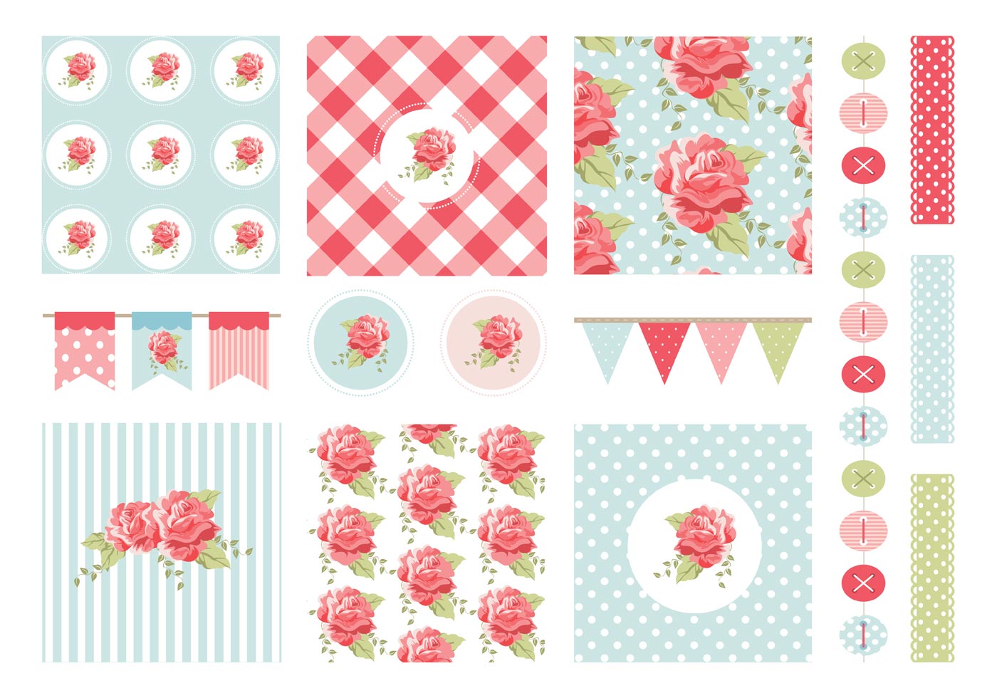1400x980 Shabby Chic Garland Free Vector Art