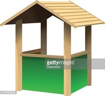 217x199 Vector Small Wooden Shack With Green Walls Stock Vectors