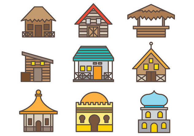 632x443 Free Shack Icons Vector Pack Two Free Vector Download 372927
