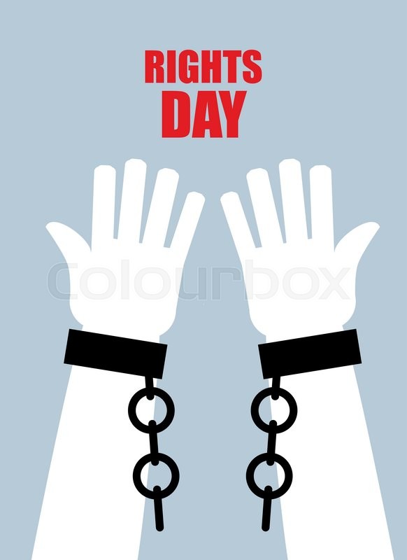 582x800 Rights Day. Hands Free. Torn Chain. Broken Shackles, Handcuffs