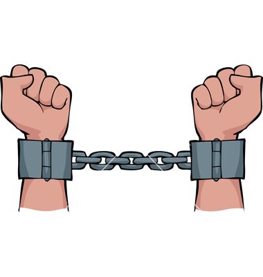 380x400 Shackles On His Hands Vector Art