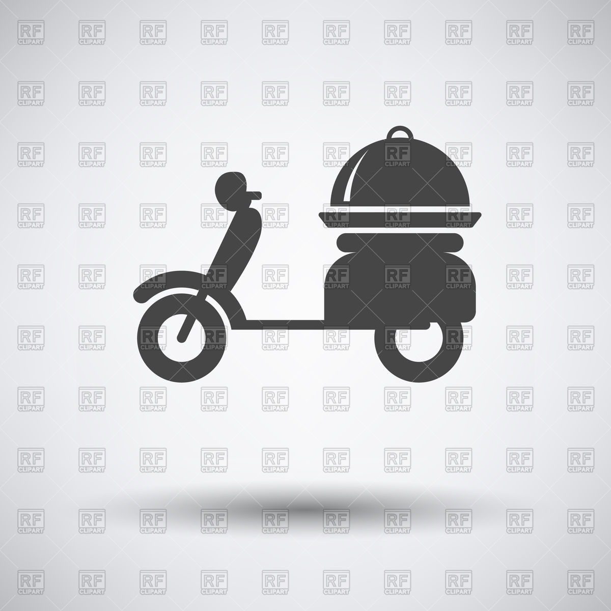 1200x1200 Delivery Motorcycle Icon On Gray Background With Round Shadow