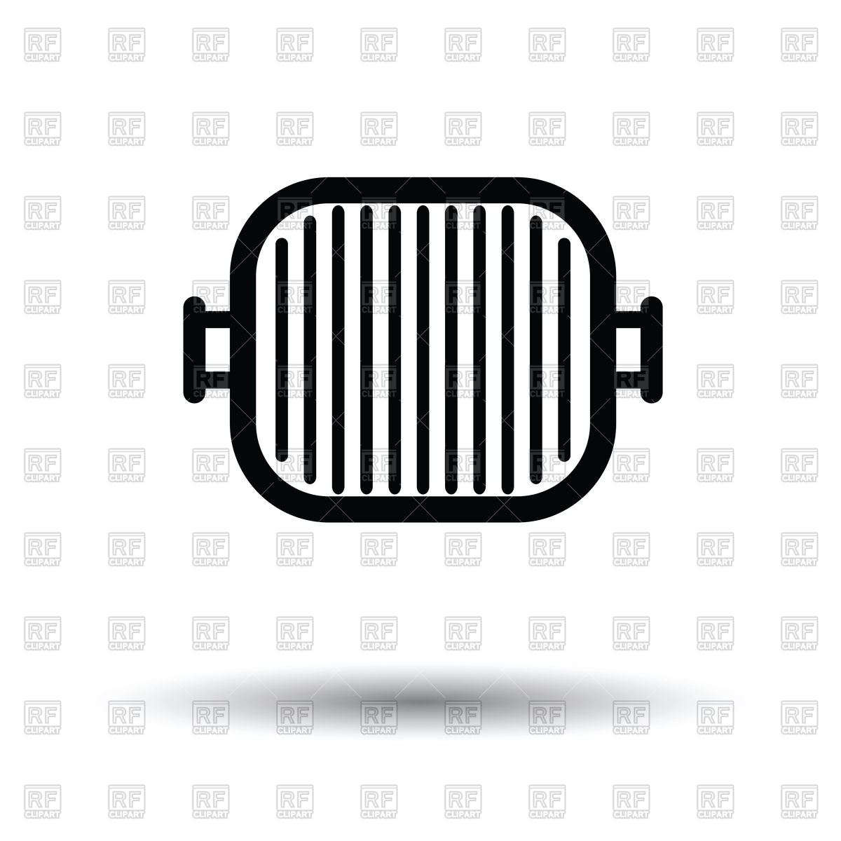1200x1200 Grill Pan Icon With Shadow Vector Image Vector Artwork Of Icons