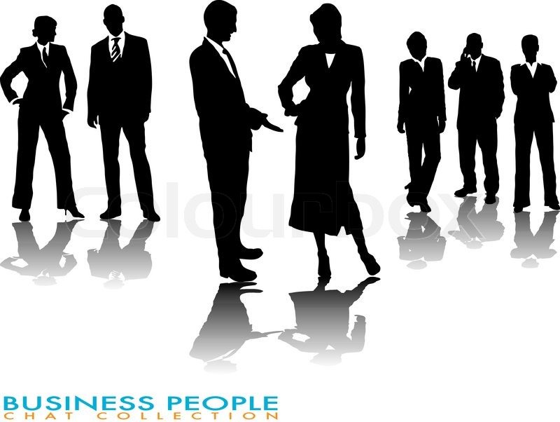 800x602 Business People Chatting In Silhouette With A Gradient Shadow