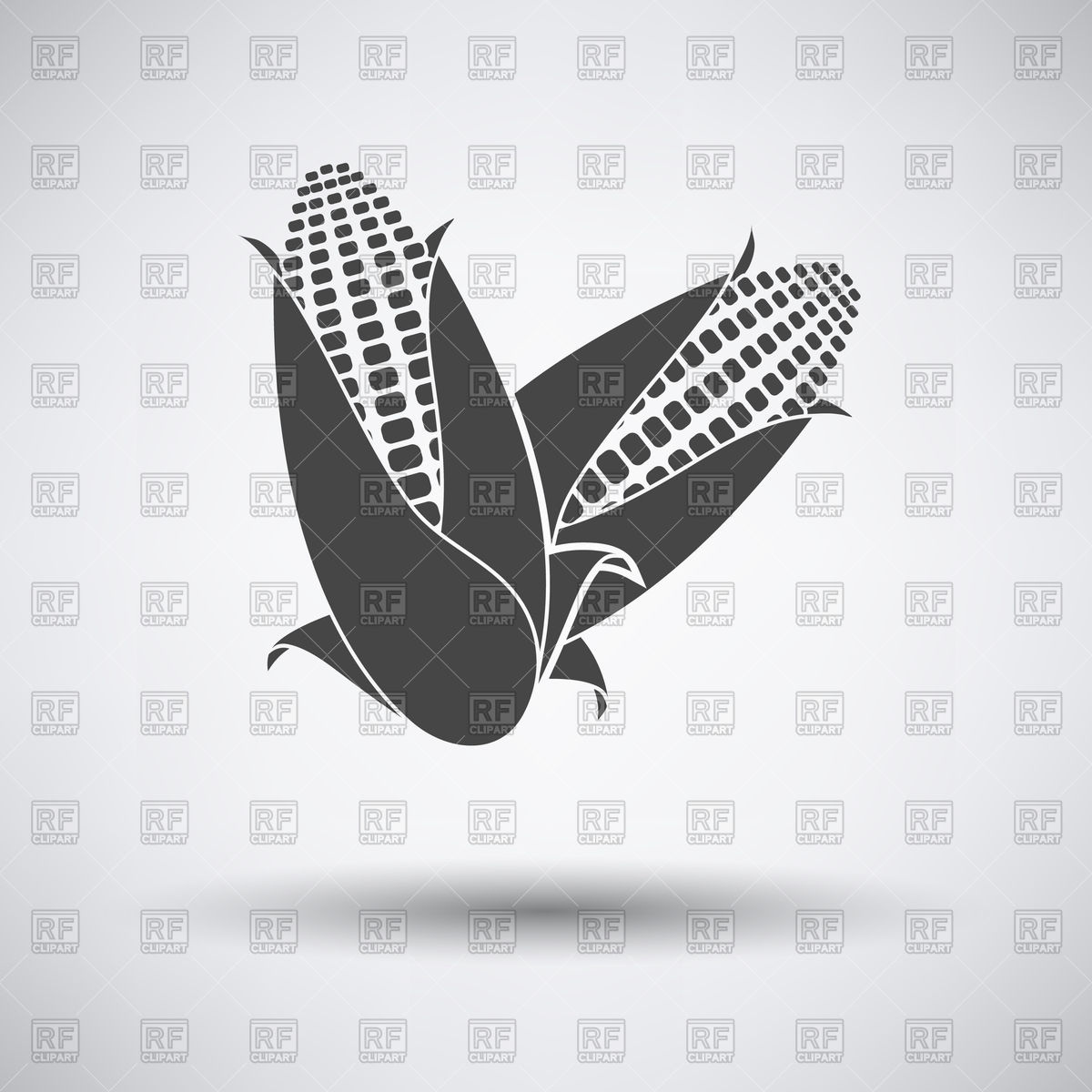 1200x1200 Corn Icon On Gray Background With Round Shadow Vector Image