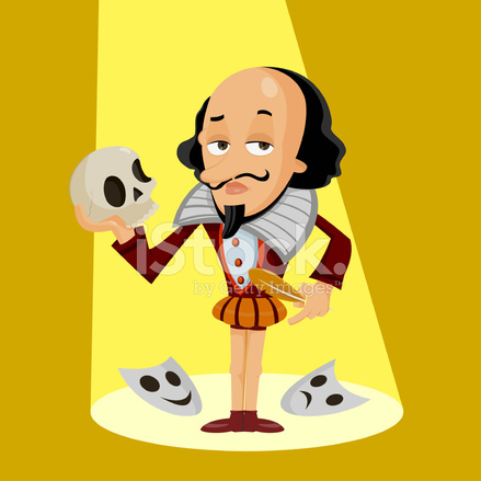 439x439 Shakespeare With Skull Stock Vector